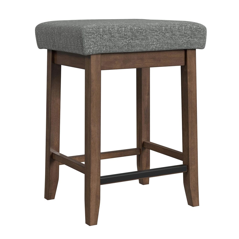 Picket House Furnishings -  Veronica Kitchen Island & 2 Counter Stools with Dark Grey Fabric in Walnut - D-16550-5-KI view 5