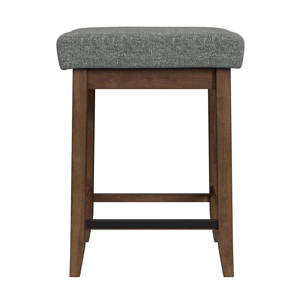Picket House Furnishings -  Veronica Kitchen Island & 2 Counter Stools with Dark Grey Fabric in Walnut - D-16550-5-KI view 6