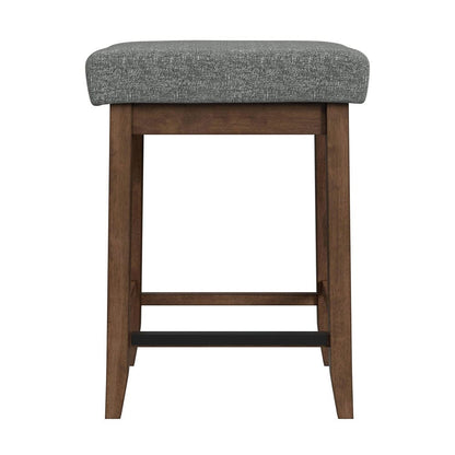Picket House Furnishings -  Veronica Kitchen Island & 2 Counter Stools with Dark Grey Fabric in Walnut - D-16550-5-KI view 6