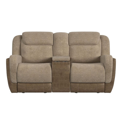 Picket House Furnishings - Viper  Motion Glider Loveseat with Console in Rancho Beige - U-11550-10530-287 view 2