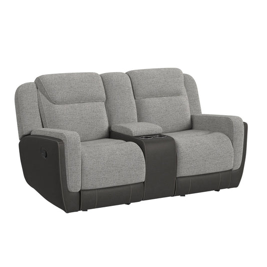 Picket House Furnishings - Viper  Motion Glider Loveseat with Console in Rancho Grey - U-11550-10531-287 view 1