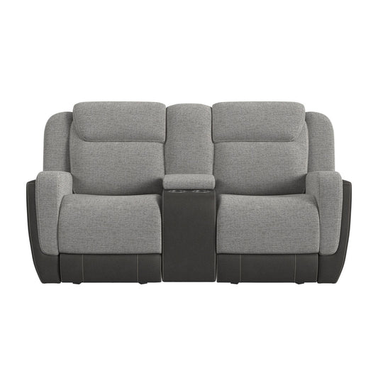Picket House Furnishings - Viper  Motion Glider Loveseat with Console in Rancho Grey - U-11550-10531-287 view 2