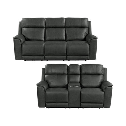 Picket House Furnishings - Walker 2PC Living Room Set in Aline Anthracite-Sofa & Loveseat - U-16110-11431-SL-2PC view 1
