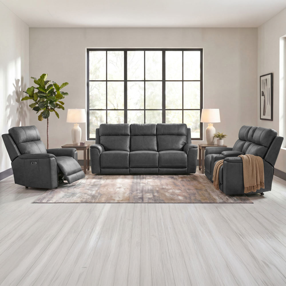 Picket House Furnishings - Walker P3 Loveseat with Console in Aline Anthracite - U-16110-11431-285PPP view 7