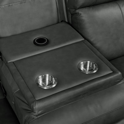 Picket House Furnishings - Walker P3 Sofa with DDT, Wireless Chargerin Aline Anthracite - U-16110-11431-308PPP view 5