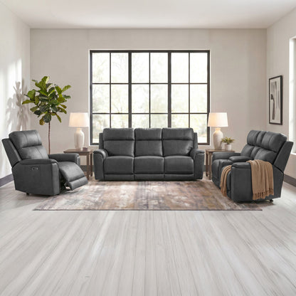 Picket House Furnishings - Walker P3 Sofa with DDT, Wireless Chargerin Aline Anthracite - U-16110-11431-308PPP view 7