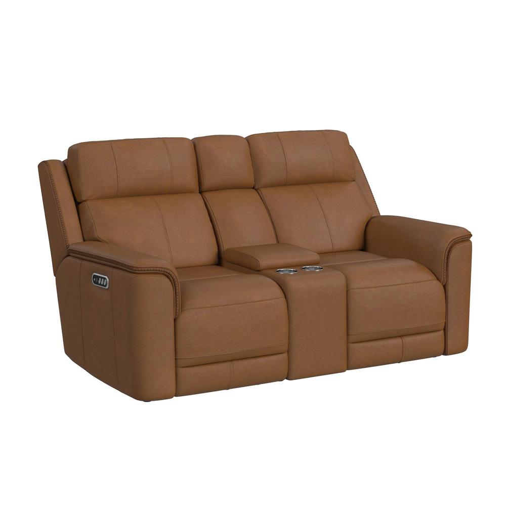 Picket House Furnishings - Walker Power Motion Loveseat with Console, Power Headrest and Lumbar in Aline Butternut - U-16110-11430-285PPP veiw 1