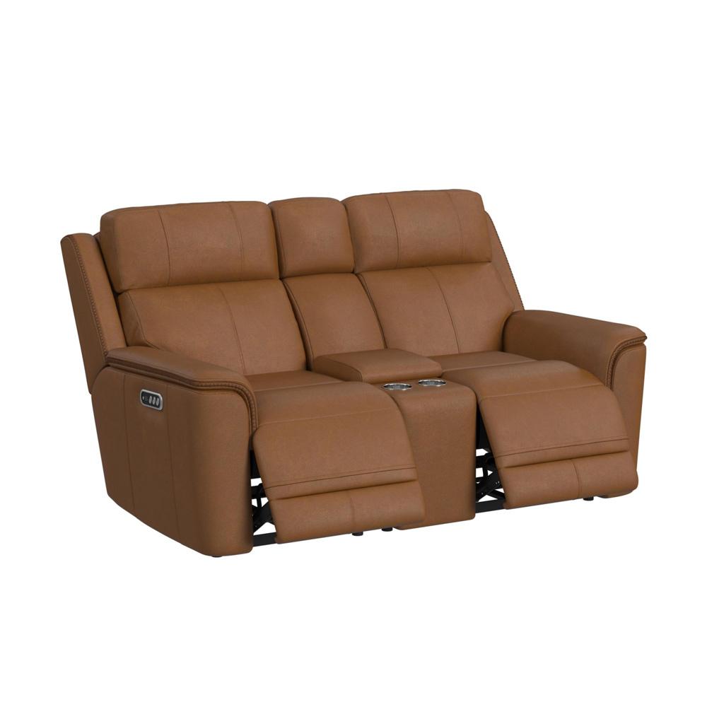 Picket House Furnishings - Walker Power Motion Loveseat with Console, Power Headrest and Lumbar in Aline Butternut - U-16110-11430-285PPP veiw 2