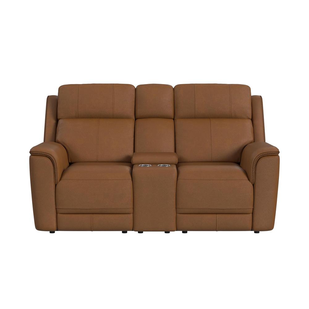 Picket House Furnishings - Walker Power Motion Loveseat with Console, Power Headrest and Lumbar in Aline Butternut - U-16110-11430-285PPP veiw 3