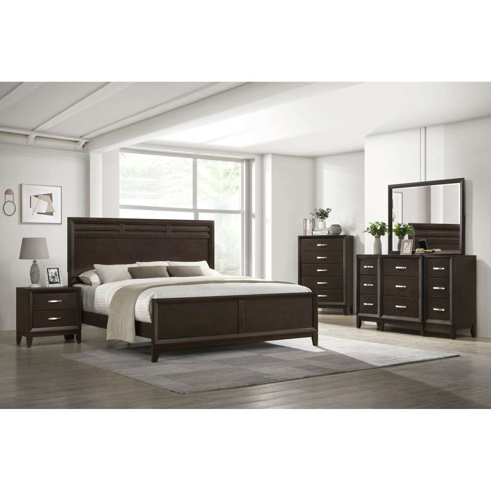 Picket House Furnishings - Warren King Panel 3PC Bedroom Set in Merlot - B-1140-K3PC veiw 3