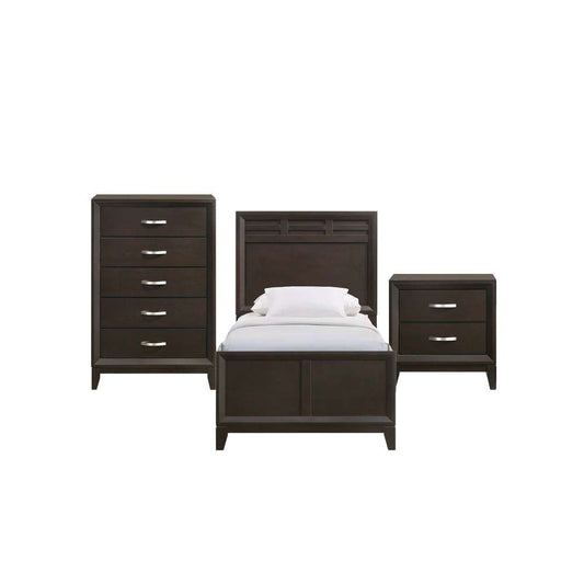 Picket House Furnishings - Warren Twin Panel 3PC Bedroom Set in Merlot - B-1140-T3PC veiw 1