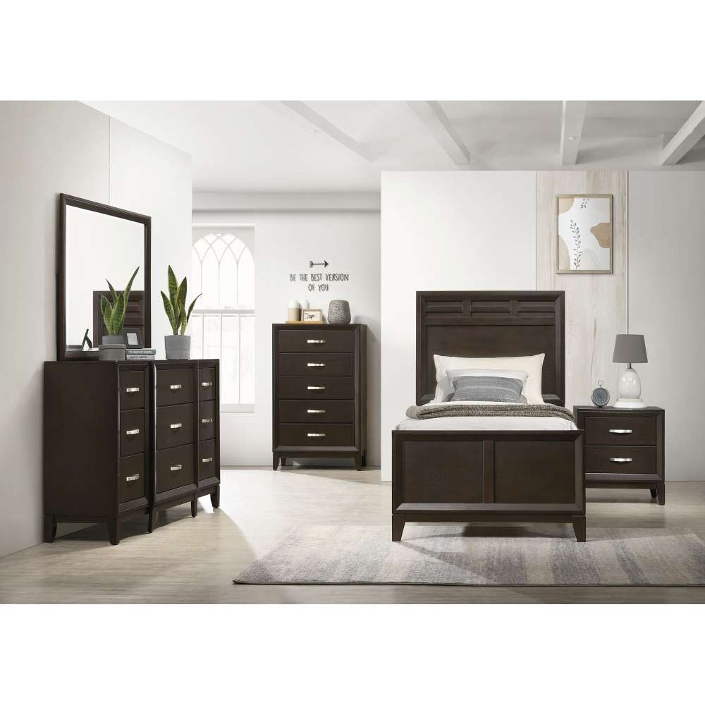 Picket House Furnishings - Warren Twin Panel 3PC Bedroom Set in Merlot - B-1140-T3PC veiw 3