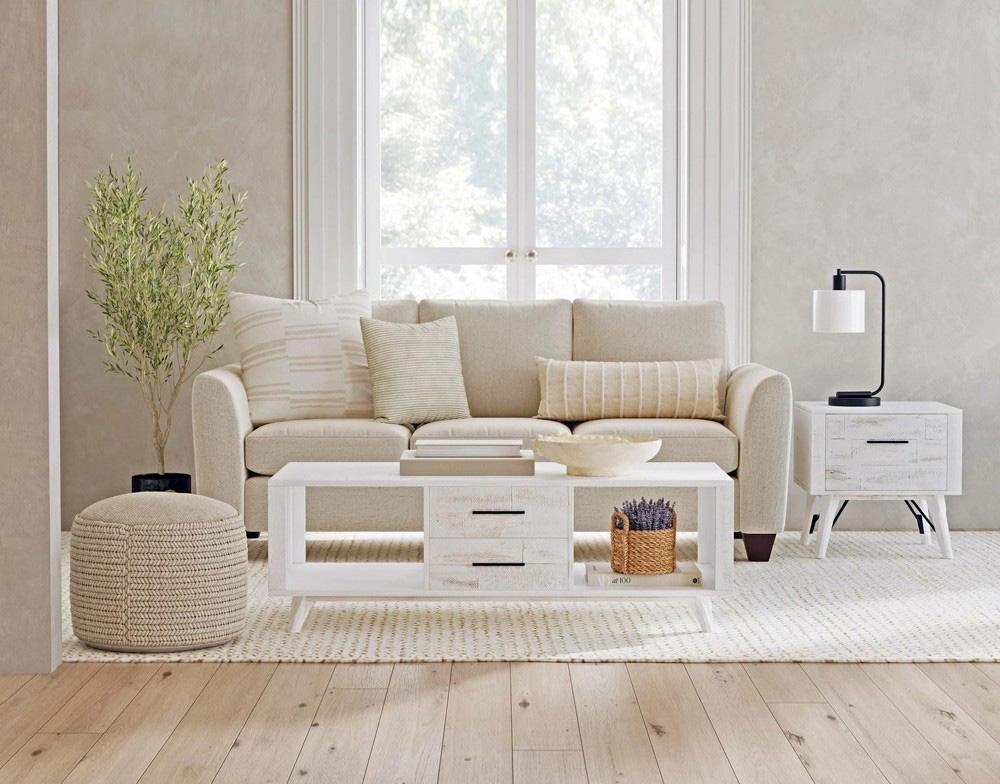 Picket House Furnishings - Westwood 2PC Occasional Table Set in Rustic White-Coffee Table & End Table - T-12850-7-2PC veiw 4