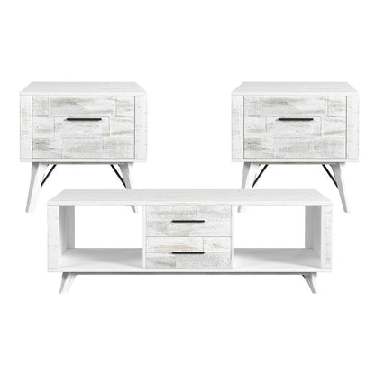 Picket House Furnishings - Westwood 3PC Occasional Table Set in Rustic White-Coffee Table & Two End Table - T-12850-7-3PC veiw 1
