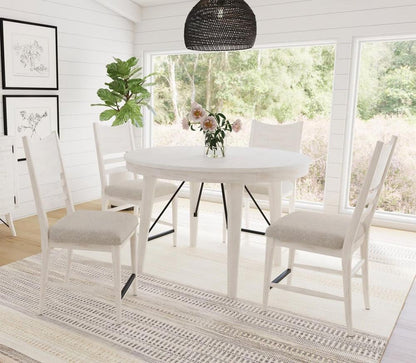 Picket House Furnishings - Westwood 5PC Counter Height Dining Set in Rustic White-Round Table and Four Chairs - D-12850-7-RCT-5PC veiw 1