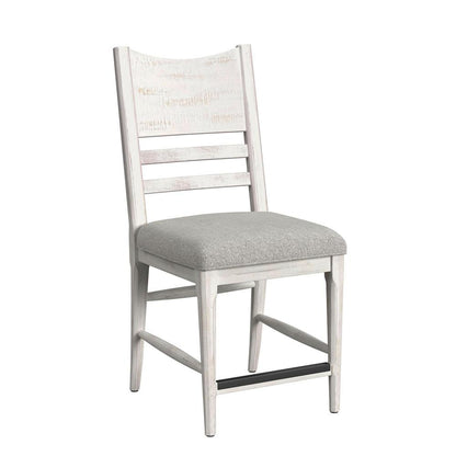 Picket House Furnishings - Westwood 5PC Counter Height Dining Set in Rustic White-Round Table and Four Chairs - D-12850-7-RCT-5PC veiw 3