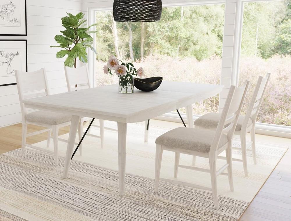 Picket House Furnishings - Westwood 5PC Standard Height Dining Set in Rustic White-Table and Four Chairs - D-12850-7-DT-5PC veiw 1