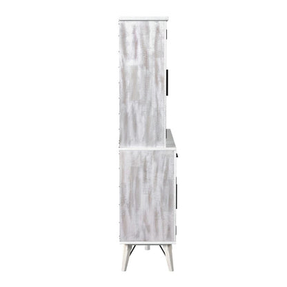 Picket House Furnishings - Westwood Buffet & Hutch with LED in Rustic White - D-12850-7-BFHT veiw 3