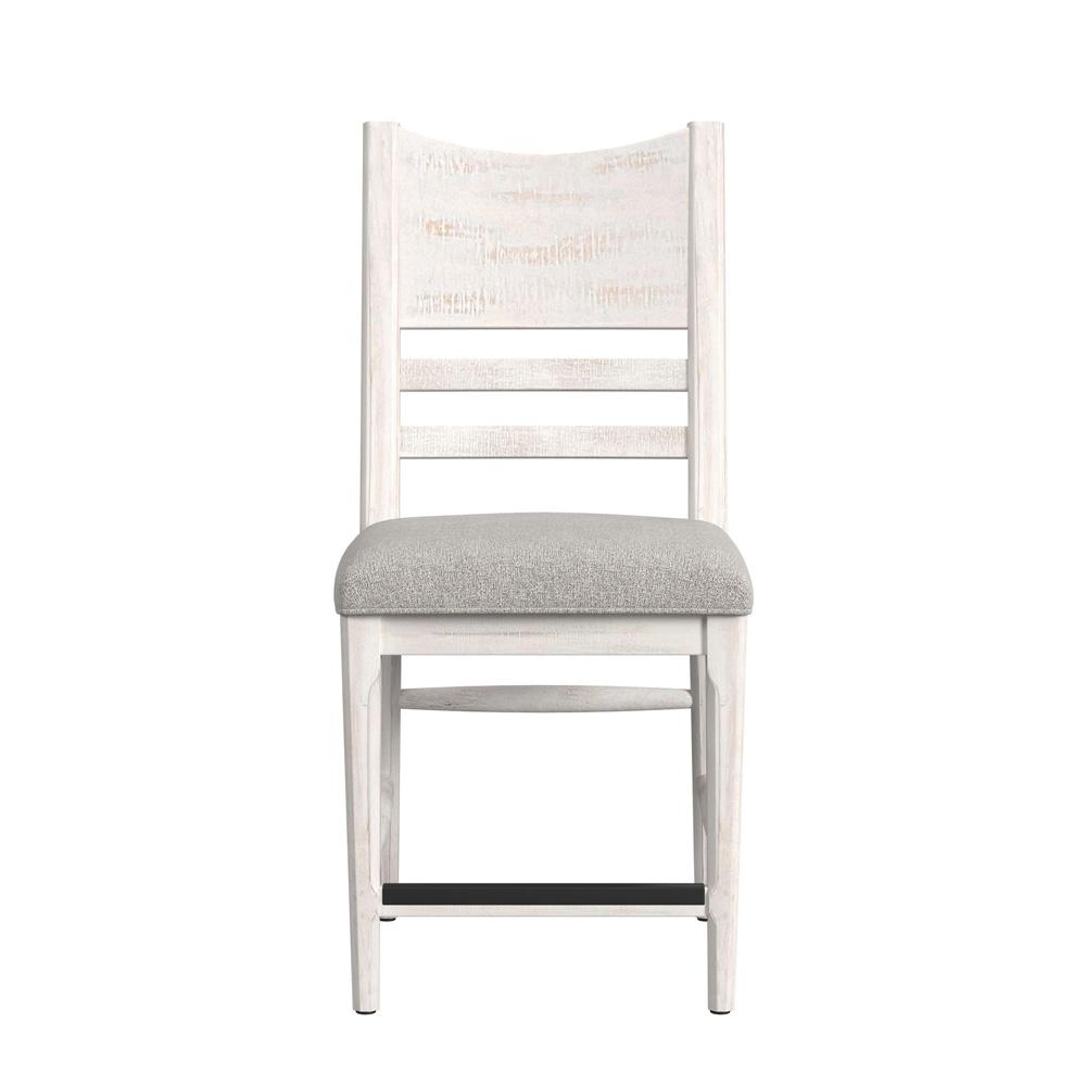 Picket House Furnishings - Westwood Counter Side Chair with Grey Fabric in Rustic White (2 Per Carton) - D-12850-7-CSC veiw 2