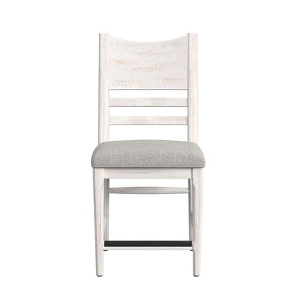 Picket House Furnishings - Westwood Counter Side Chair with Grey Fabric in Rustic White (2 Per Carton) - D-12850-7-CSC veiw 2