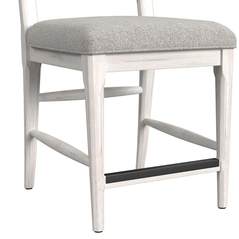 Picket House Furnishings - Westwood Counter Side Chair with Grey Fabric in Rustic White (2 Per Carton) - D-12850-7-CSC veiw 3