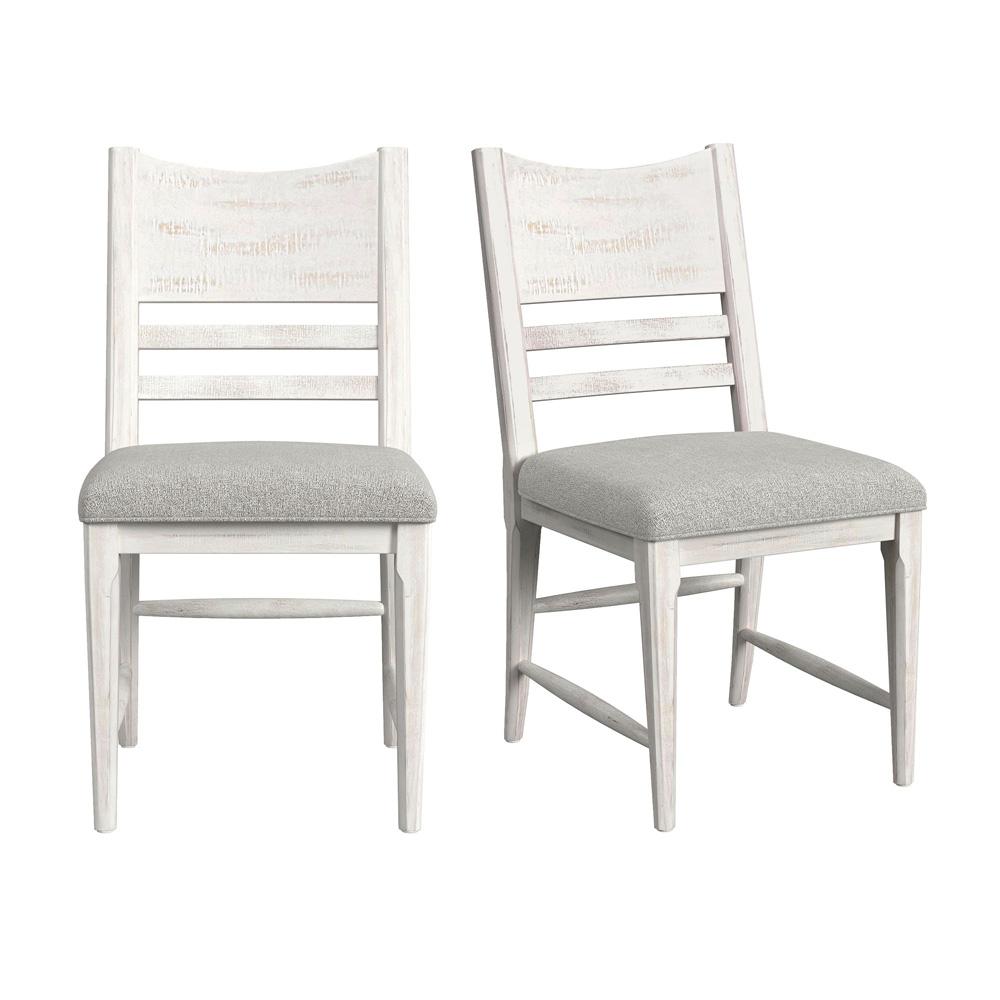 Picket House Furnishings - Westwood Dining Side Chair with Grey Fabric in Rustic White (2 Per Carton) - D-12850-7-SC veiw 1