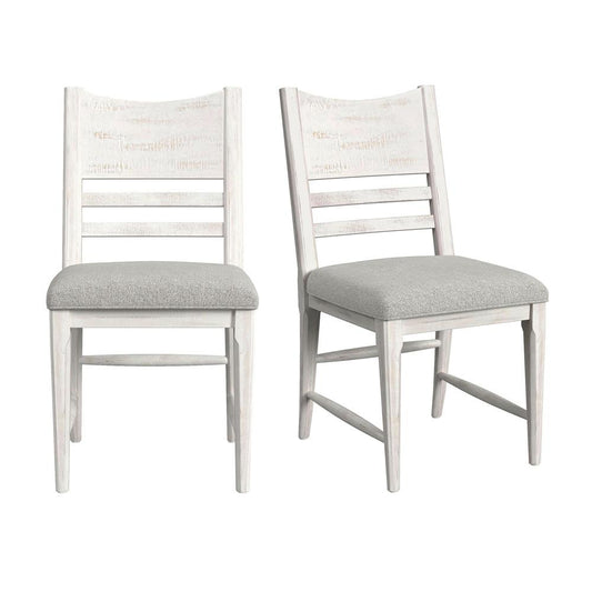 Picket House Furnishings - Westwood Dining Side Chair with Grey Fabric in Rustic White (2 Per Carton) - D-12850-7-SC veiw 1