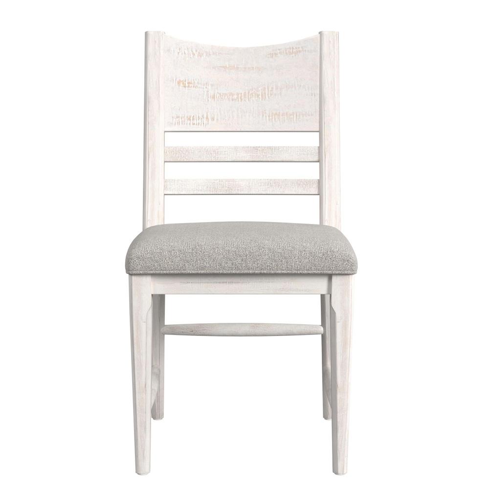 Picket House Furnishings - Westwood Dining Side Chair with Grey Fabric in Rustic White (2 Per Carton) - D-12850-7-SC veiw 2