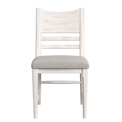 Picket House Furnishings - Westwood Dining Side Chair with Grey Fabric in Rustic White (2 Per Carton) - D-12850-7-SC veiw 2