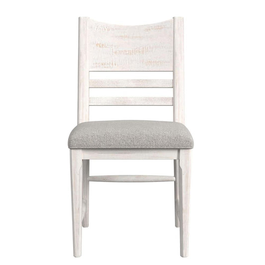 Picket House Furnishings - Westwood Dining Side Chair with Grey Fabric in Rustic White (2 Per Carton) - D-12850-7-SC veiw 2