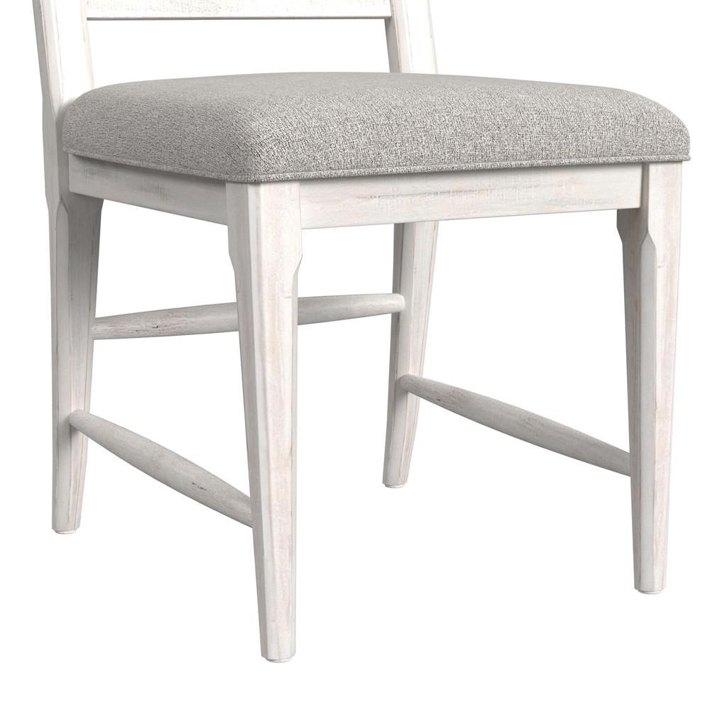 Picket House Furnishings - Westwood Dining Side Chair with Grey Fabric in Rustic White (2 Per Carton) - D-12850-7-SC veiw 3