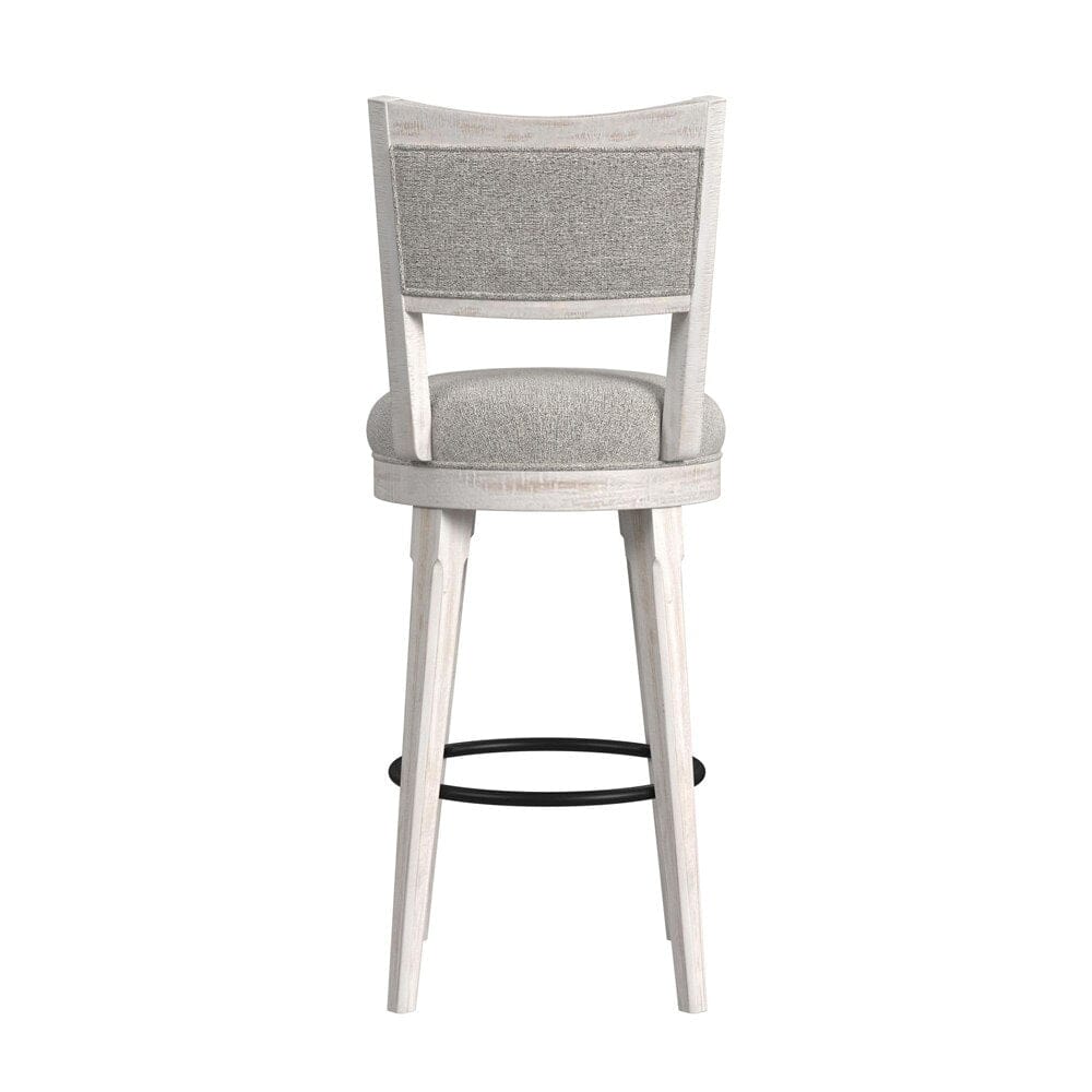Picket House Furnishings - Westwood Swivel Bar Stool with Grey Fabric in Rustic White (Set of 2) - D-12850-7-BST veiw 3