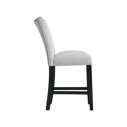 Picket House Furnishings - Willow White Marble 5PC Counter Height Dining Set-Table and Four Gray Velvet Chairs - CVL300C5PC veiw 7