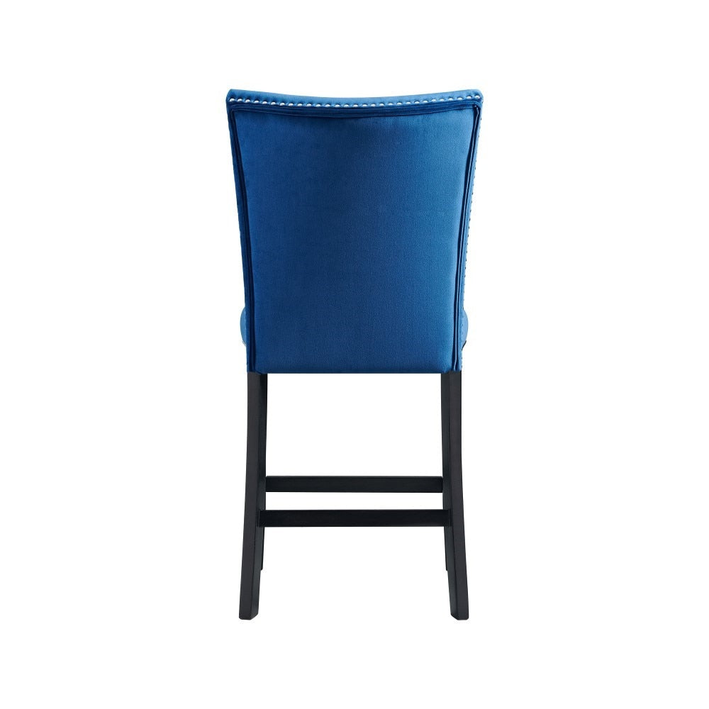 Picket House Furnishings - Willow White Marble 5PC Counter Height Dining Set-Table and Four Blue Velvet Chairs - CVL700C5PC veiw 8