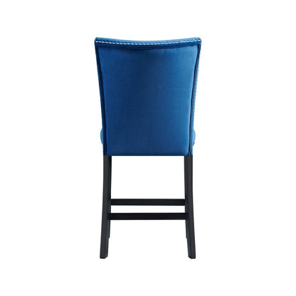 Picket House Furnishings - Willow White Marble 5PC Counter Height Dining Set-Table and Four Blue Velvet Chairs - CVL700C5PC veiw 8