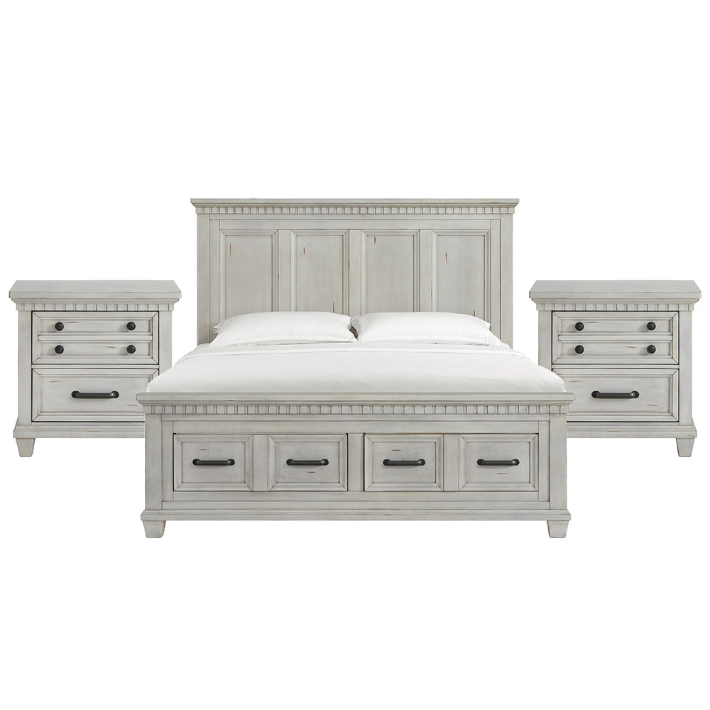 Picket House Furnishings - Windom King Storage 3PC Bedroom Set in Antique White - B-10530-7-KSB-NS2 view 1