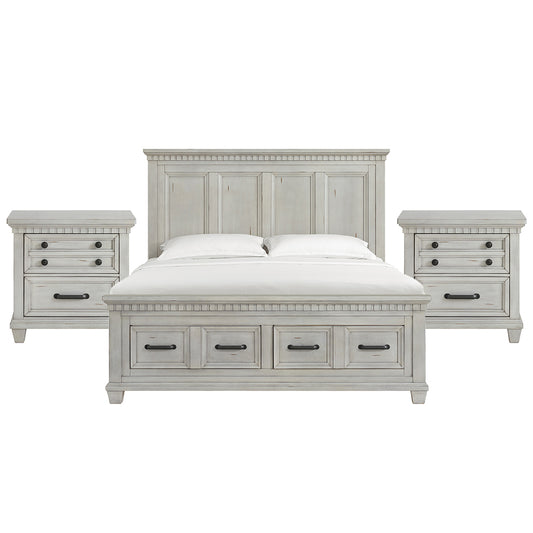 Picket House Furnishings - Windom King Storage 3PC Bedroom Set in Antique White - B-10530-7-KSB-NS2 view 1