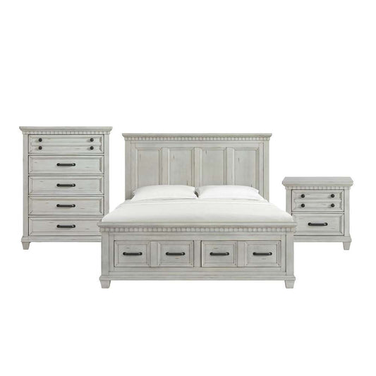 Picket House Furnishings - Windom King Storage 3PC Bedroom Set in Antique White - B-10530-7-KSB-3PC veiw 1