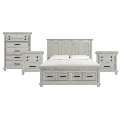 Picket House Furnishings - Windom King Storage 4PC Bedroom Set in Antique White - B-10530-7-KSB-NSCH view 1