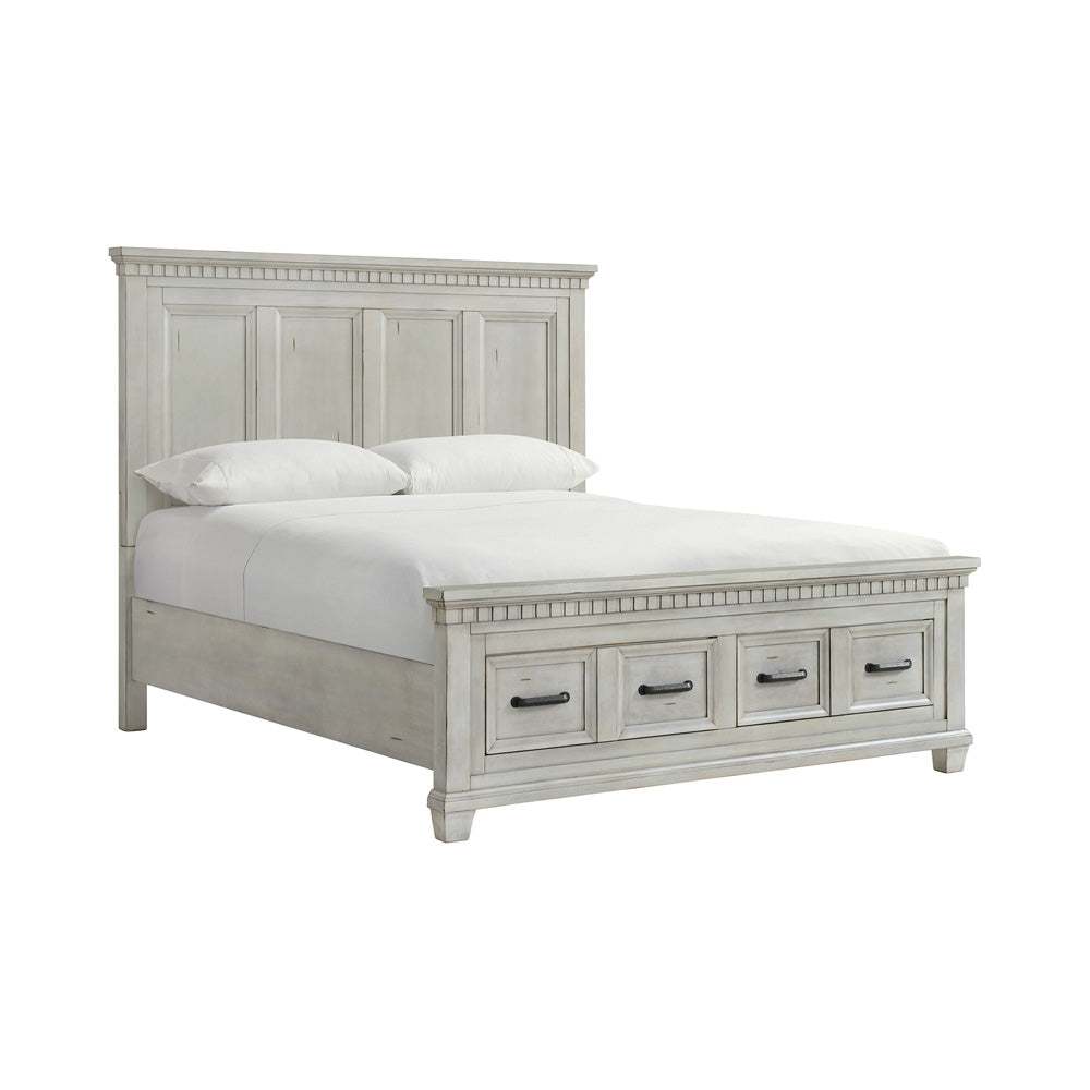 Picket House Furnishings - Windom King Storage 4PC Bedroom Set in Antique White - B-10530-7-KSB-NSCH view 4
