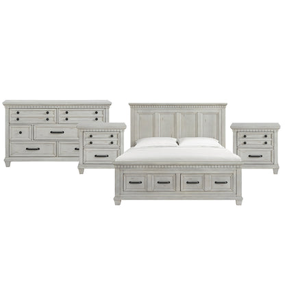 Picket House Furnishings - Windom King Storage 4PC Bedroom Set in Antique White - B-10530-7-KSB-NSDR view 1