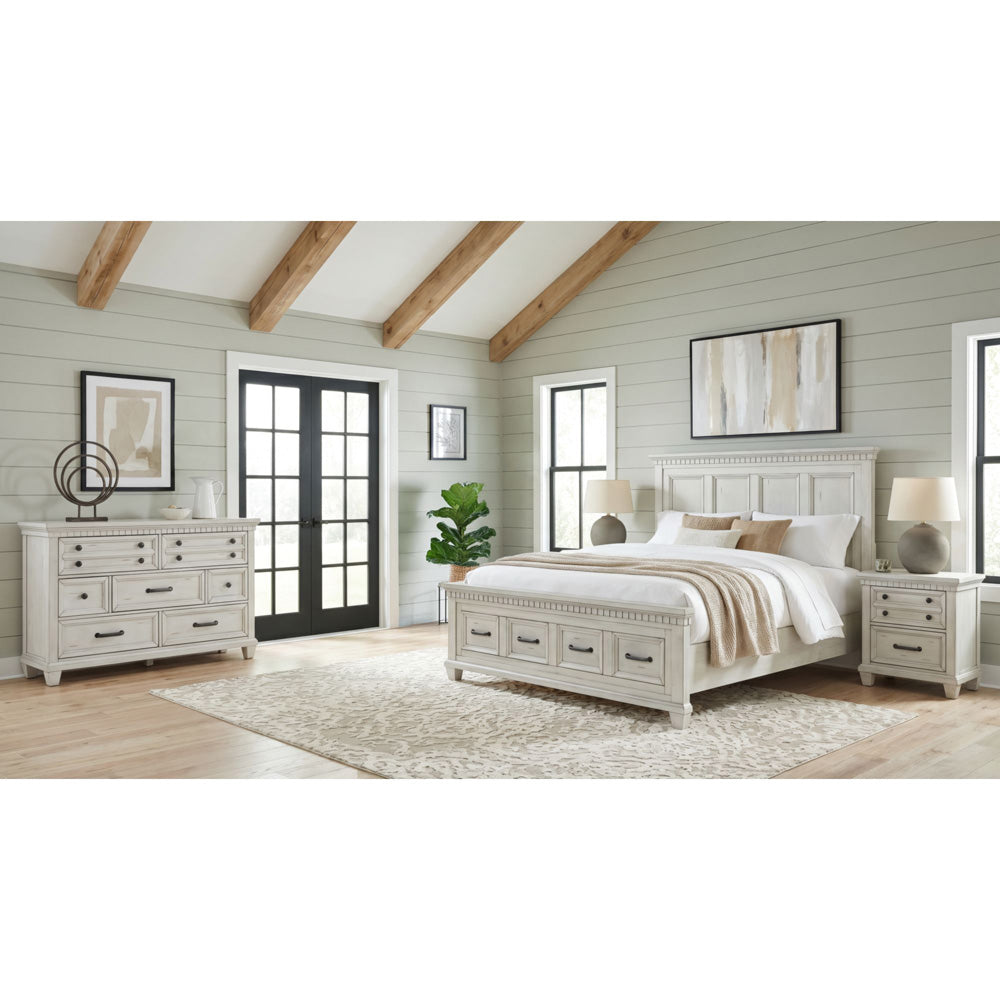 Picket House Furnishings - Windom King Storage 4PC Bedroom Set in Antique White - B-10530-7-KSB-NSDR view 3