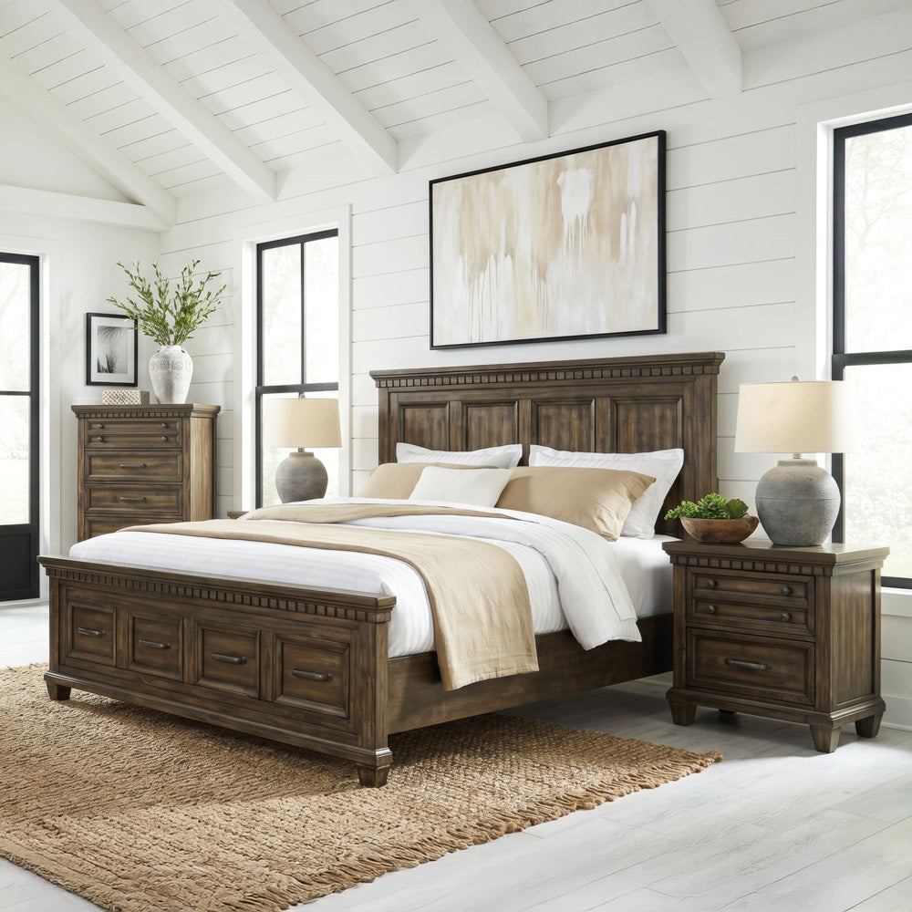Picket House Furnishings - Windom King Storage 4PC Bedroom Set in Charcoal - B-10530-5-KSB-NSCH view 3