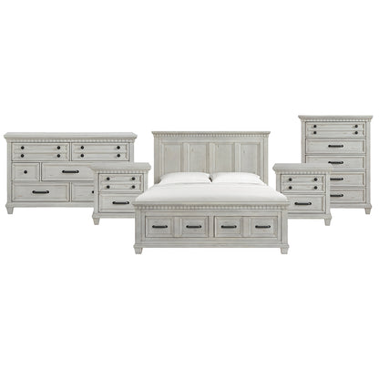 Picket House Furnishings - Windom King Storage 5PC Bedroom Set in Antique White - B-10530-7-KSB-NSDRC view 1