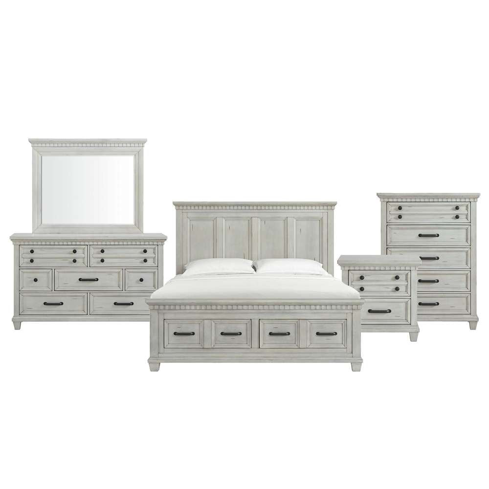 Picket House Furnishings - Windom King Storage 5PC Bedroom Set in Antique White - B-10530-7-KSB-5PC veiw 1