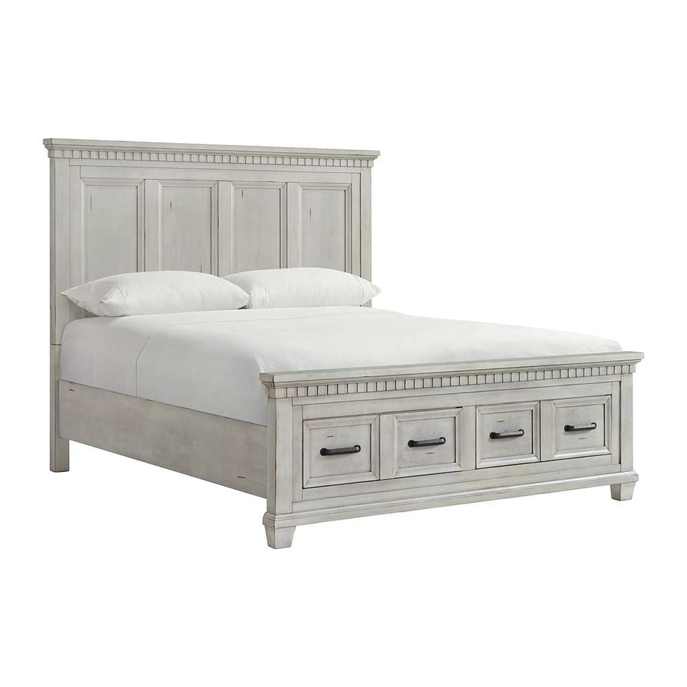 Picket House Furnishings - Windom King Storage Bed in Antique White - B-10530-7-KSB veiw 1