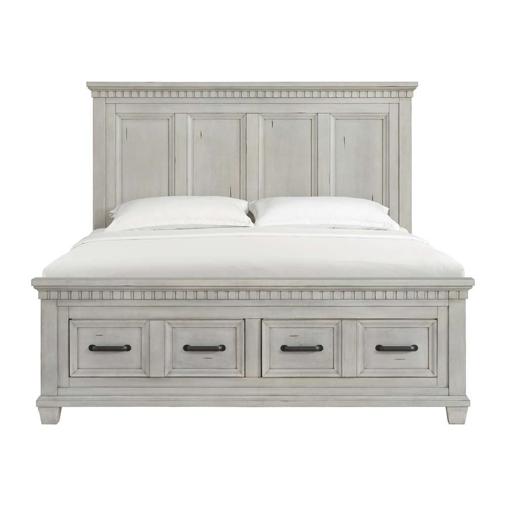 Picket House Furnishings - Windom King Storage Bed in Antique White - B-10530-7-KSB veiw 2