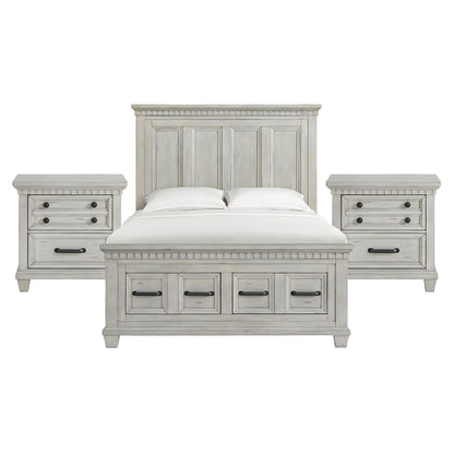 Picket House Furnishings - Windom Queen Storage 3PC Bedroom Set in Antique White - B-10530-7-QSB-NS2 view 1