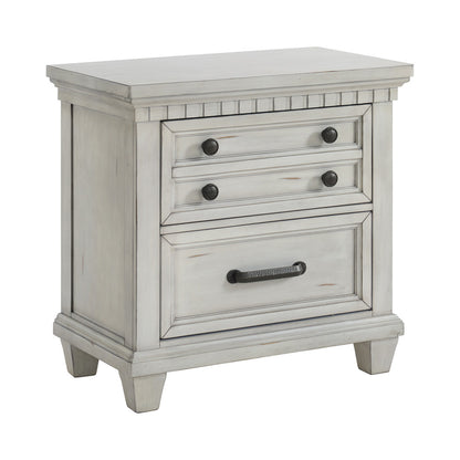 Picket House Furnishings - Windom Queen Storage 4PC Bedroom Set in Antique White - B-10530-7-QSB-NSCH view 2