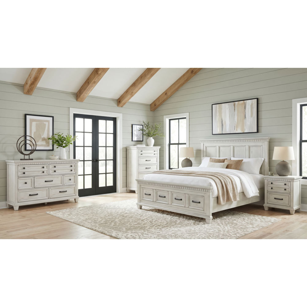Picket House Furnishings - Windom Queen Storage 5PC Bedroom Set in Antique White - B-10530-7-QSB-NSDRC view 3